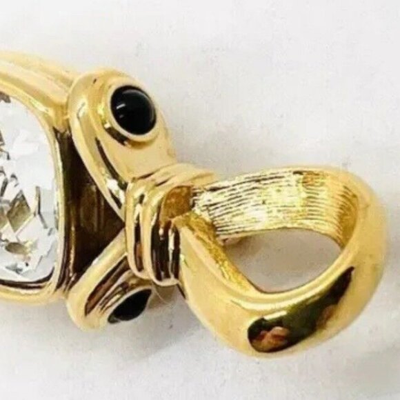 SWAROVSKI Wrapped Hard Candy Clear Crystal Brooch Signed Vintage Jewelry - Picture 3 of 5